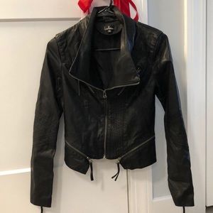 Black leather jacket from LULUs NEVER WORN TAGS ON